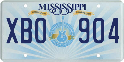 MS license plate XBO904