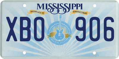 MS license plate XBO906