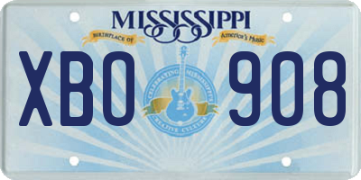 MS license plate XBO908