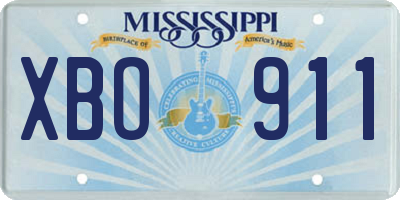 MS license plate XBO911