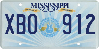 MS license plate XBO912