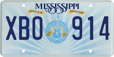 MS license plate XBO914