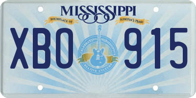 MS license plate XBO915