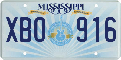 MS license plate XBO916