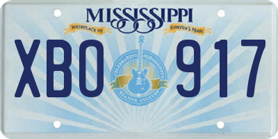 MS license plate XBO917