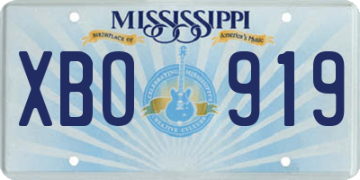 MS license plate XBO919