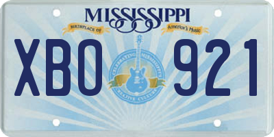MS license plate XBO921