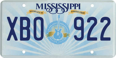 MS license plate XBO922