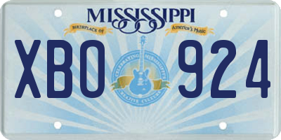 MS license plate XBO924