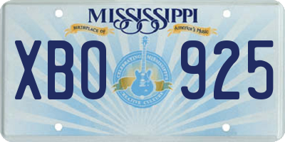 MS license plate XBO925