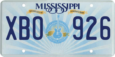 MS license plate XBO926