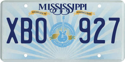 MS license plate XBO927