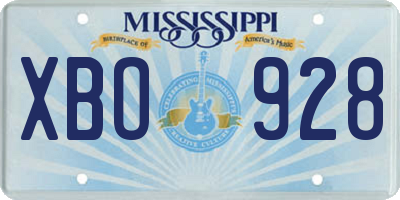 MS license plate XBO928