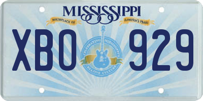 MS license plate XBO929