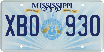 MS license plate XBO930