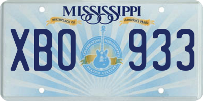 MS license plate XBO933