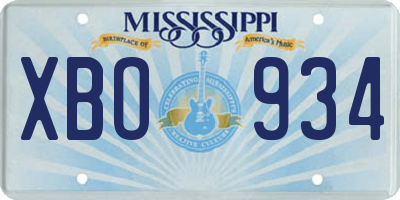 MS license plate XBO934