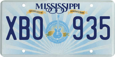 MS license plate XBO935