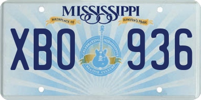 MS license plate XBO936
