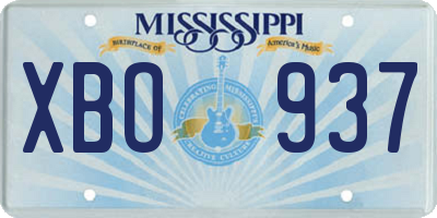 MS license plate XBO937