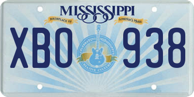 MS license plate XBO938
