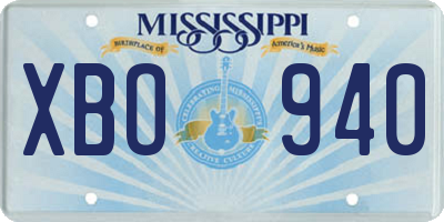 MS license plate XBO940