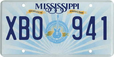 MS license plate XBO941