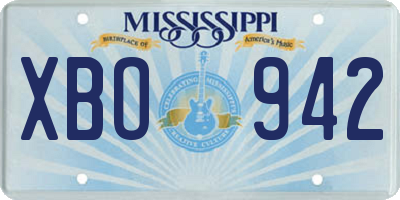 MS license plate XBO942