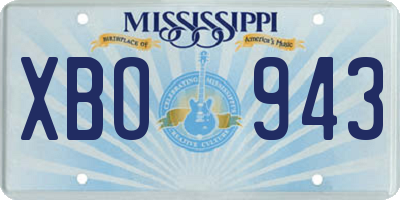 MS license plate XBO943