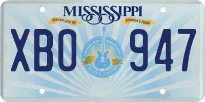MS license plate XBO947