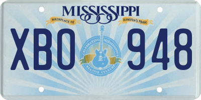 MS license plate XBO948
