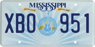 MS license plate XBO951