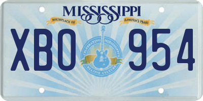 MS license plate XBO954