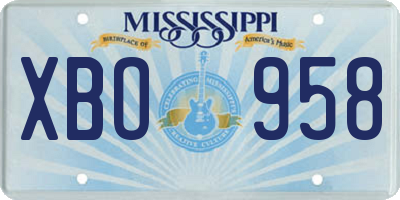 MS license plate XBO958