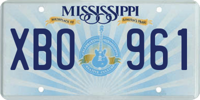 MS license plate XBO961