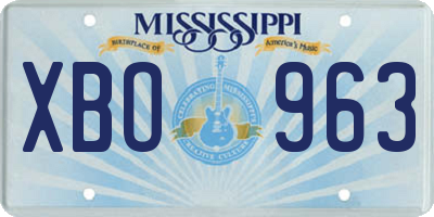 MS license plate XBO963