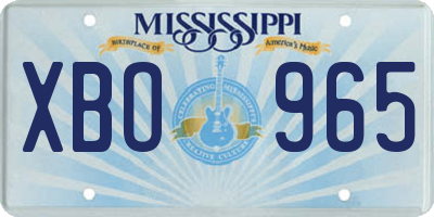 MS license plate XBO965