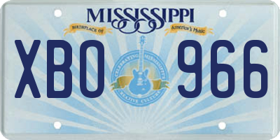MS license plate XBO966
