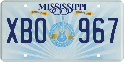 MS license plate XBO967