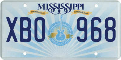 MS license plate XBO968