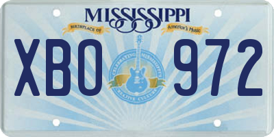 MS license plate XBO972