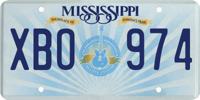 MS license plate XBO974