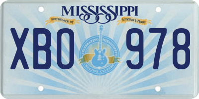 MS license plate XBO978