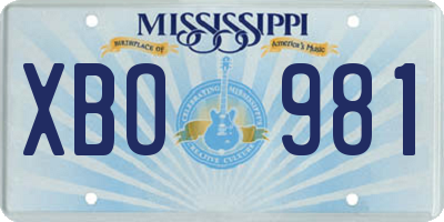 MS license plate XBO981