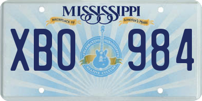 MS license plate XBO984