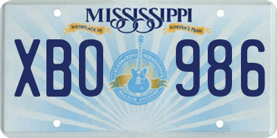 MS license plate XBO986
