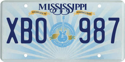 MS license plate XBO987
