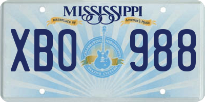 MS license plate XBO988