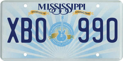 MS license plate XBO990