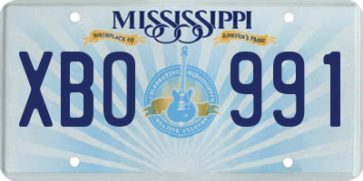 MS license plate XBO991